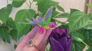 Колибри из бисера / Птица из бисера / Фигурки из бисера / Объёмное бисероплетение /