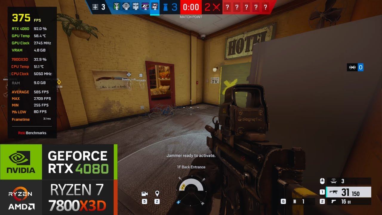 Tom Clancy's Rainbow Six Siege l RTX 4080 + Ryzen 7 7800X3D l 1440p Ultra Graphics Settings смотреть онлайн