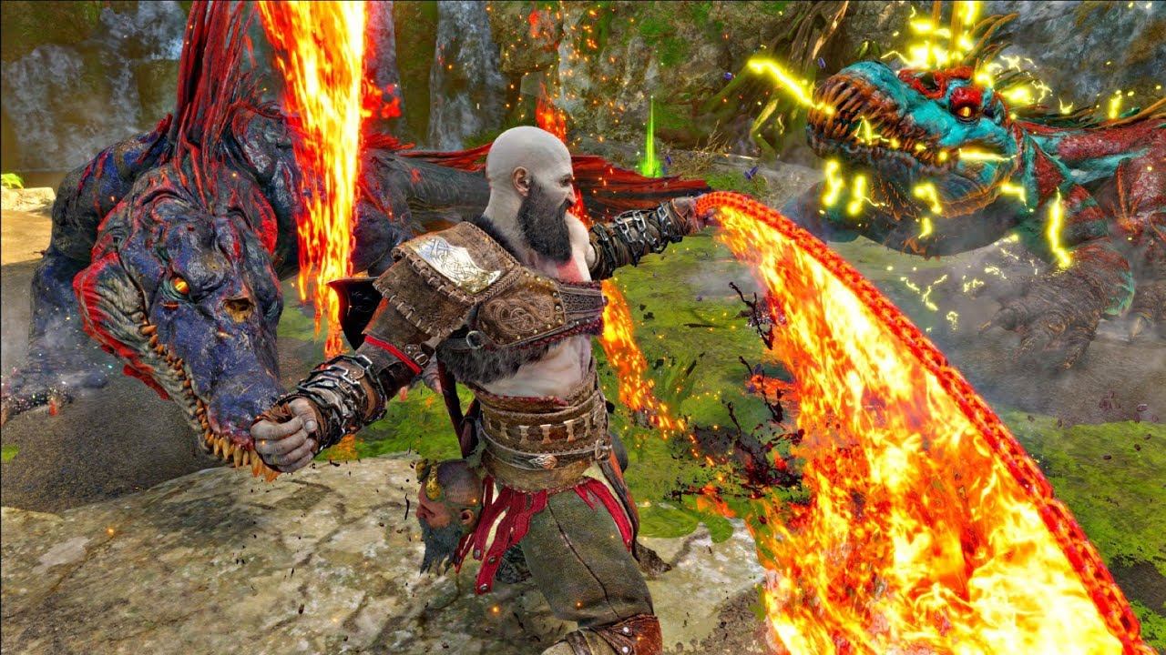 God of War Ragnarok - Kratos vs Double Dreki - GMGOW Gameplay | PS5 смотреть онлайн