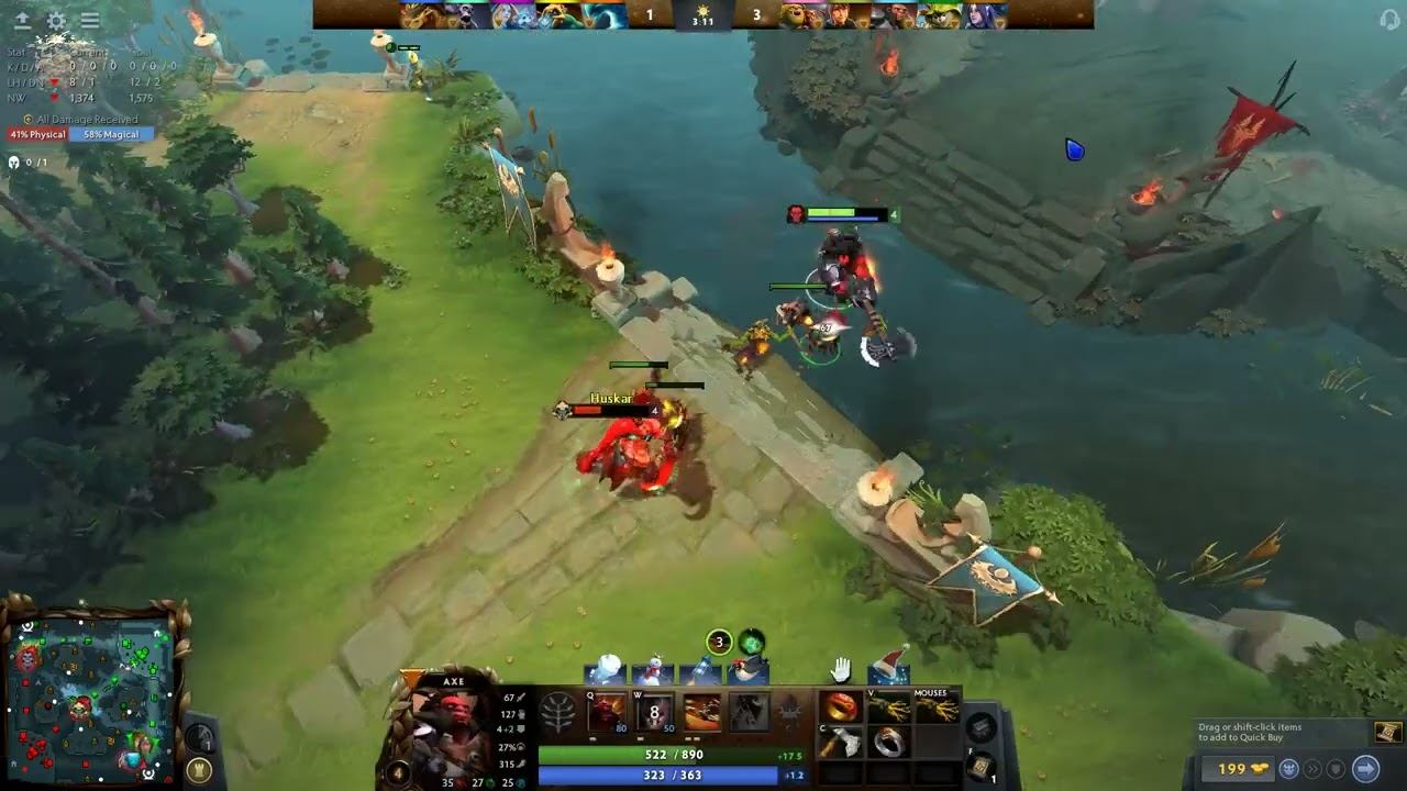 #AXE VS #HUSKAR MID #DOTA2 смотреть онлайн