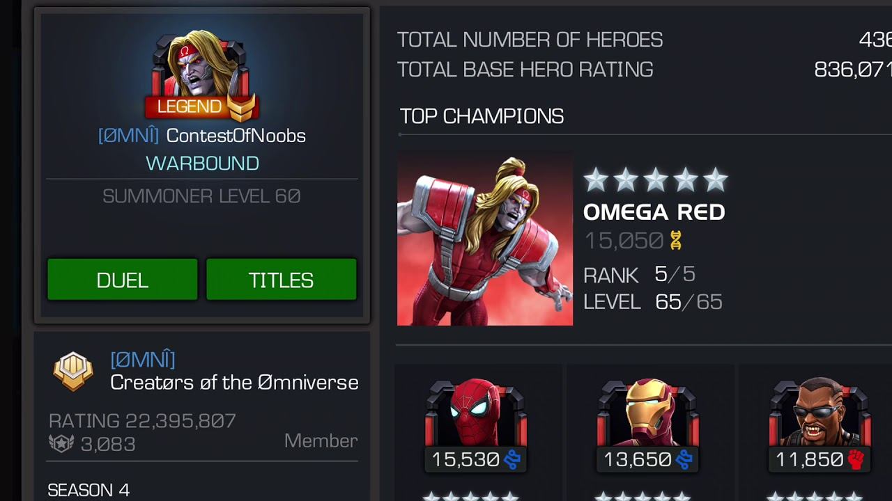 R5 Omega red 75 hit 1min 6 sec, - takedown Degen God of Contest of Champions смотреть онлайн