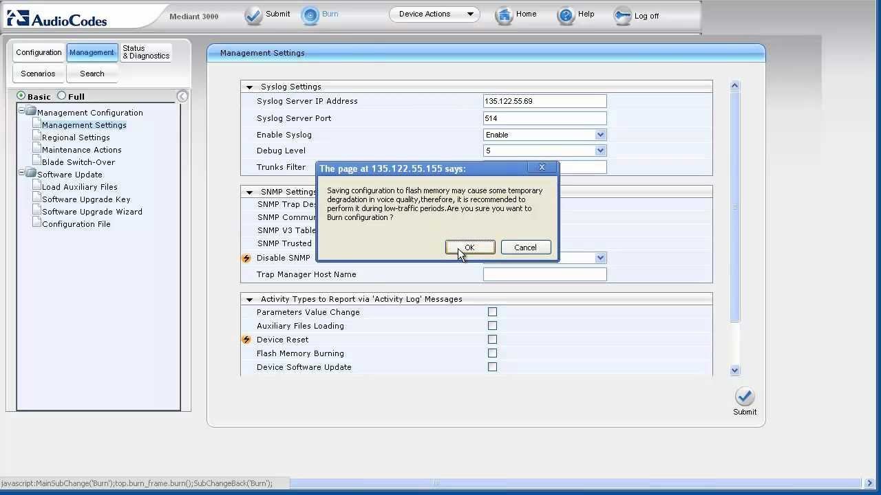 How to Configure Syslog Parameters for a Mediant™ 3000 Using a Web Browser смотреть онлайн