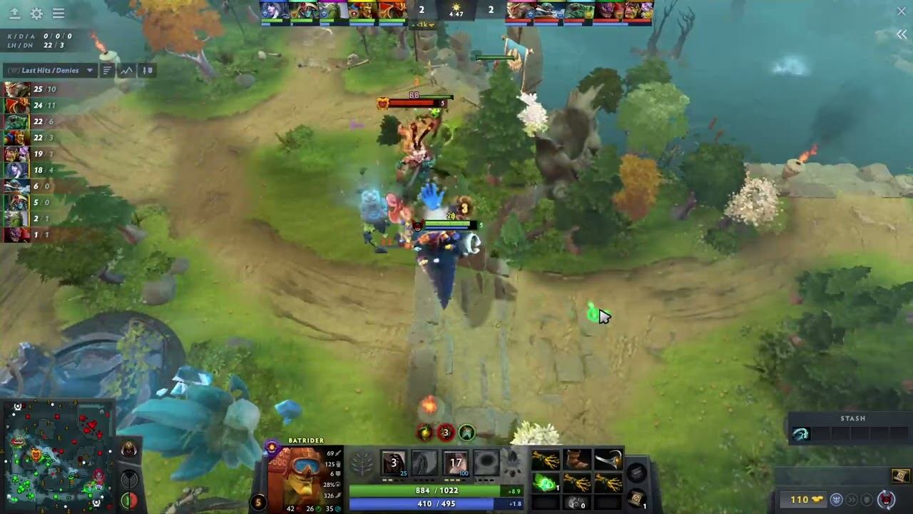 How to lane mid batrider (Mikey) vs monkey king - Dota 2 смотреть онлайн