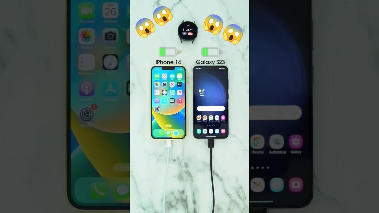 🔴 iphone 14 vs Samsung s23 charging speed Test 🚀 смотреть онлайн