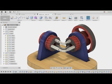 How to design an elbow engine / Hobson's joint- fusion 360 tutorial смотреть онлайн