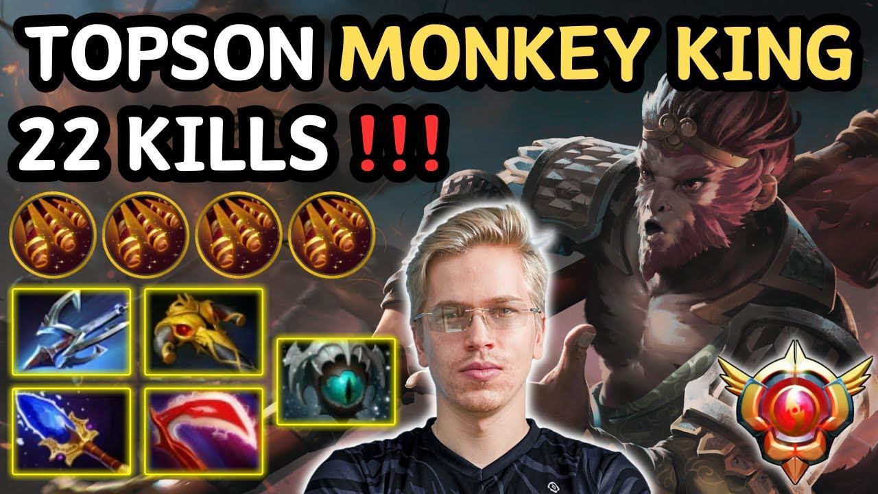 🔥 TOPSON MONKEY KING Midlane 22 KILLS 🔥 Signature Hero Grandmaster Tier TOPSON - Dota 2 смотреть онлайн