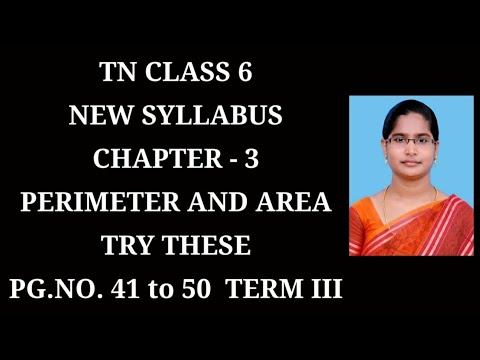 6th Maths T-3 Ch-3 Perimeter and Area | Try these Pg.No. 41 to 50 | Samacheer One plus One channel смотреть онлайн