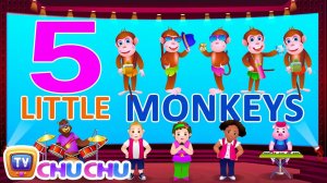 Five Little Monkeys Jumping On The Bed - Nursery Rhymes Karaoke Songs | ChuChu TV Rock 'n' Roll