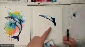 Акварель. Китовый этюд