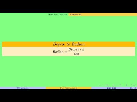 Degree to Radian | Basic Java Program | Program 26 смотреть онлайн