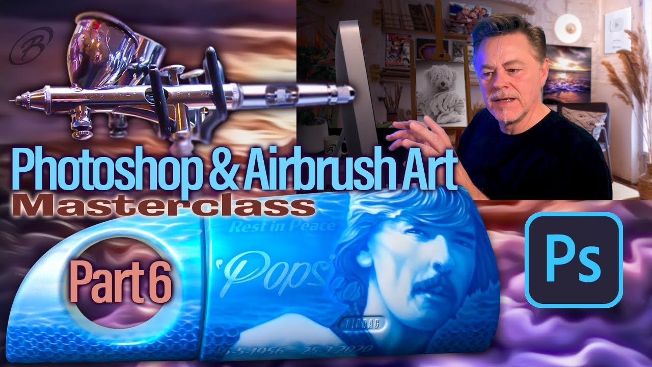 Airbrush & Photoshop Masterclass - Painting Colin Cotton Part 6 смотреть онлайн