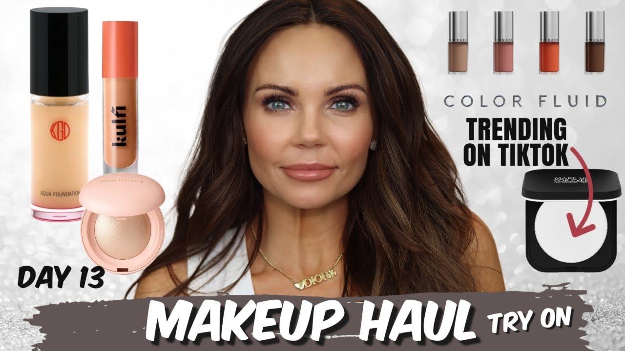 MAKEUP TRY ON HAUL | FULL FACE | KOH GEN DO AQUA 143 | HINDASH COLOR FLUID | RARE BEAUTY HIGHLIGHTE смотреть онлайн