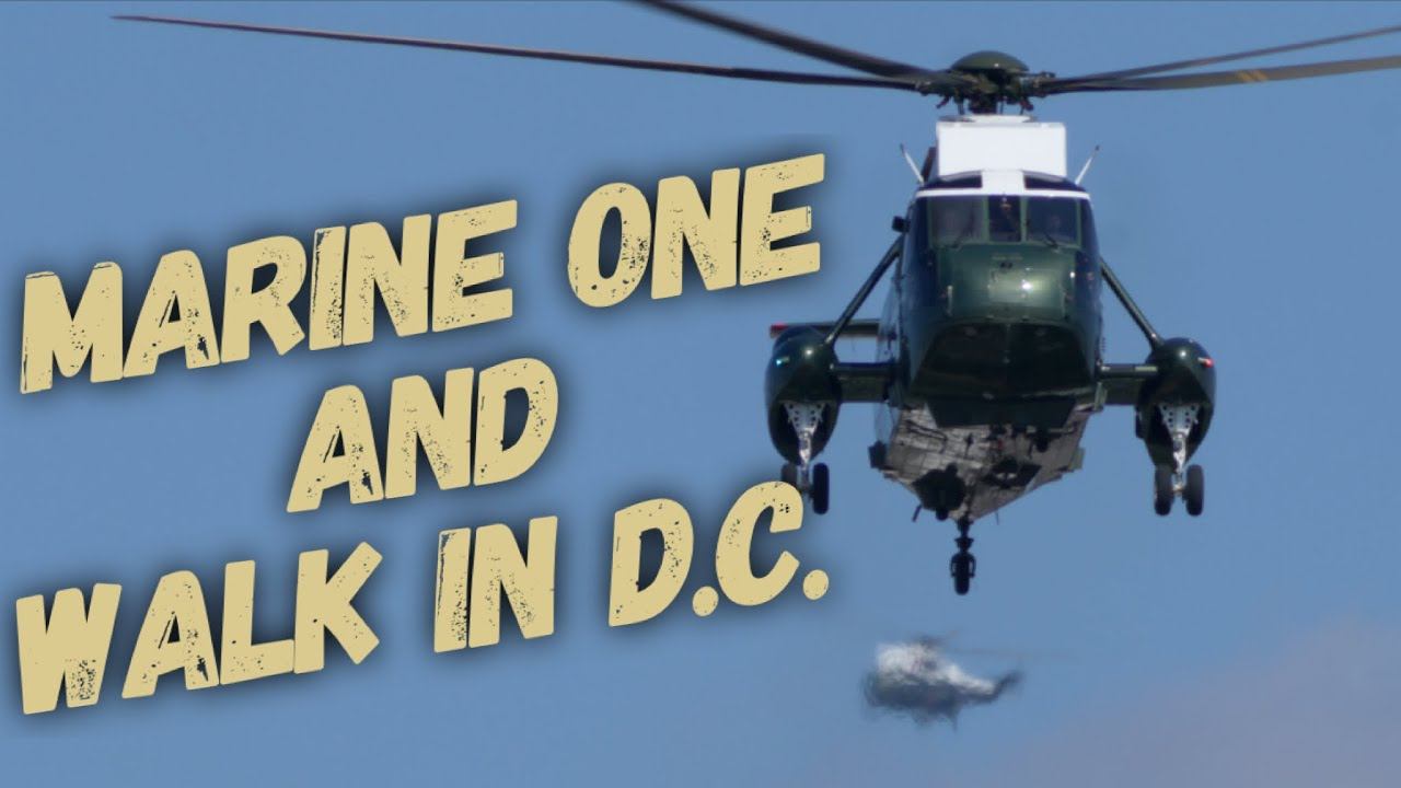 Marine One departs and we go for a nice long walk in Georgetown on a warm Spring day in the city. смотреть онлайн
