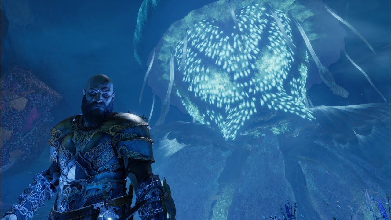 Releasing the Hafgufa (Giant Jellyfish side Quest) - God Of War Ragnarok. смотреть онлайн