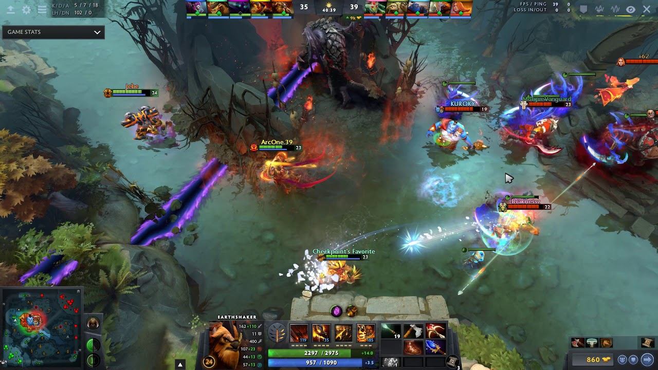 Eartshaker DOTA2 RAMPAGE! with aghanims | 4 man Echo Slam! смотреть онлайн