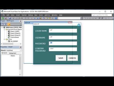 EXCEL VBA USERFORM Part 0 2 SIGNUP смотреть онлайн