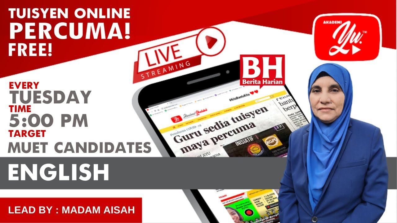 🔴[LIVE] MUET & ENGLISH MATRICULATION, MUET READING BY MADAM AISAH #33 #TUISYENPERCUMA смотреть онлайн