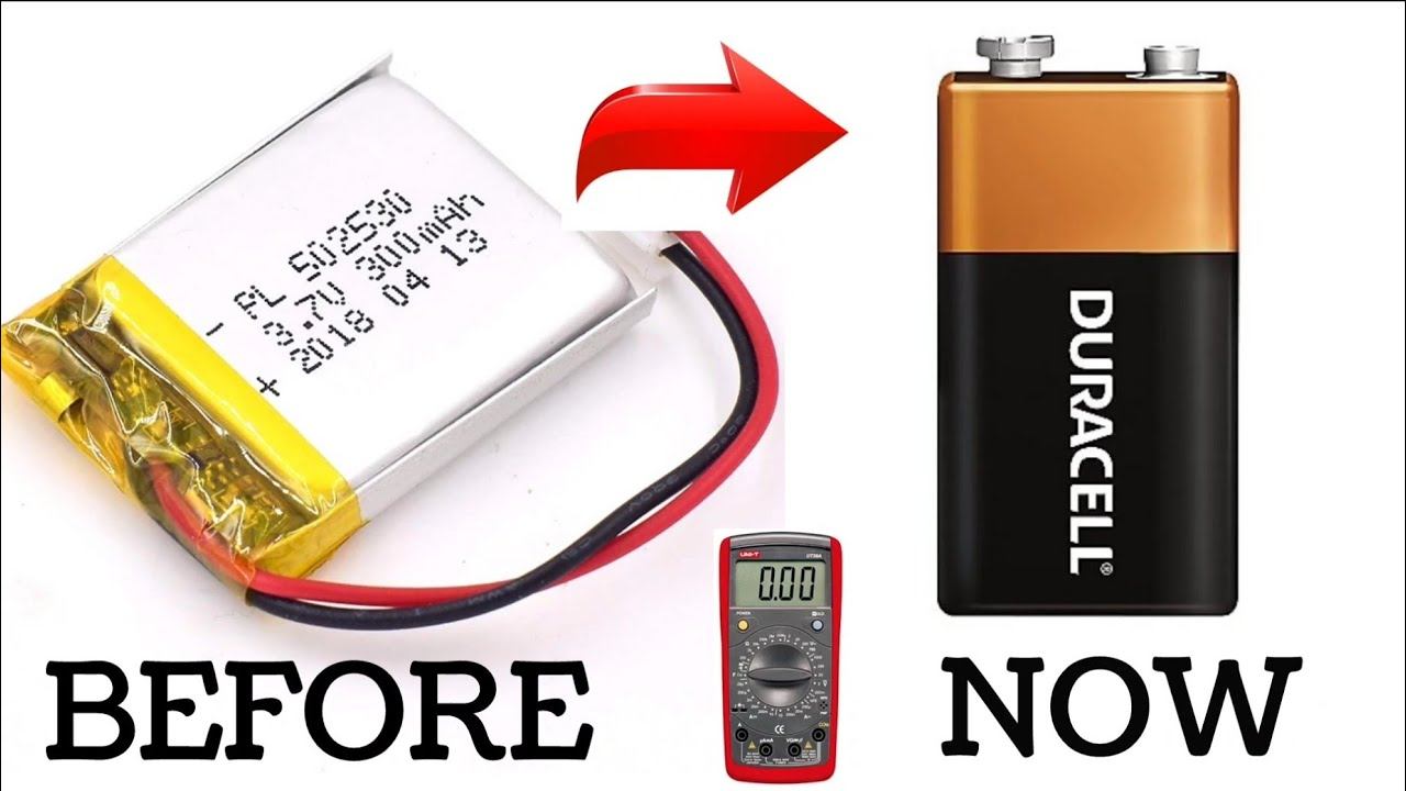 How To Convert 3.7V Battery Into 9V Rechargeable Battery For You Multimeter смотреть онлайн