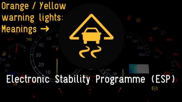ORANGE Yellow Warning lights on dashboard in car Meanings of symbols Explanation of in