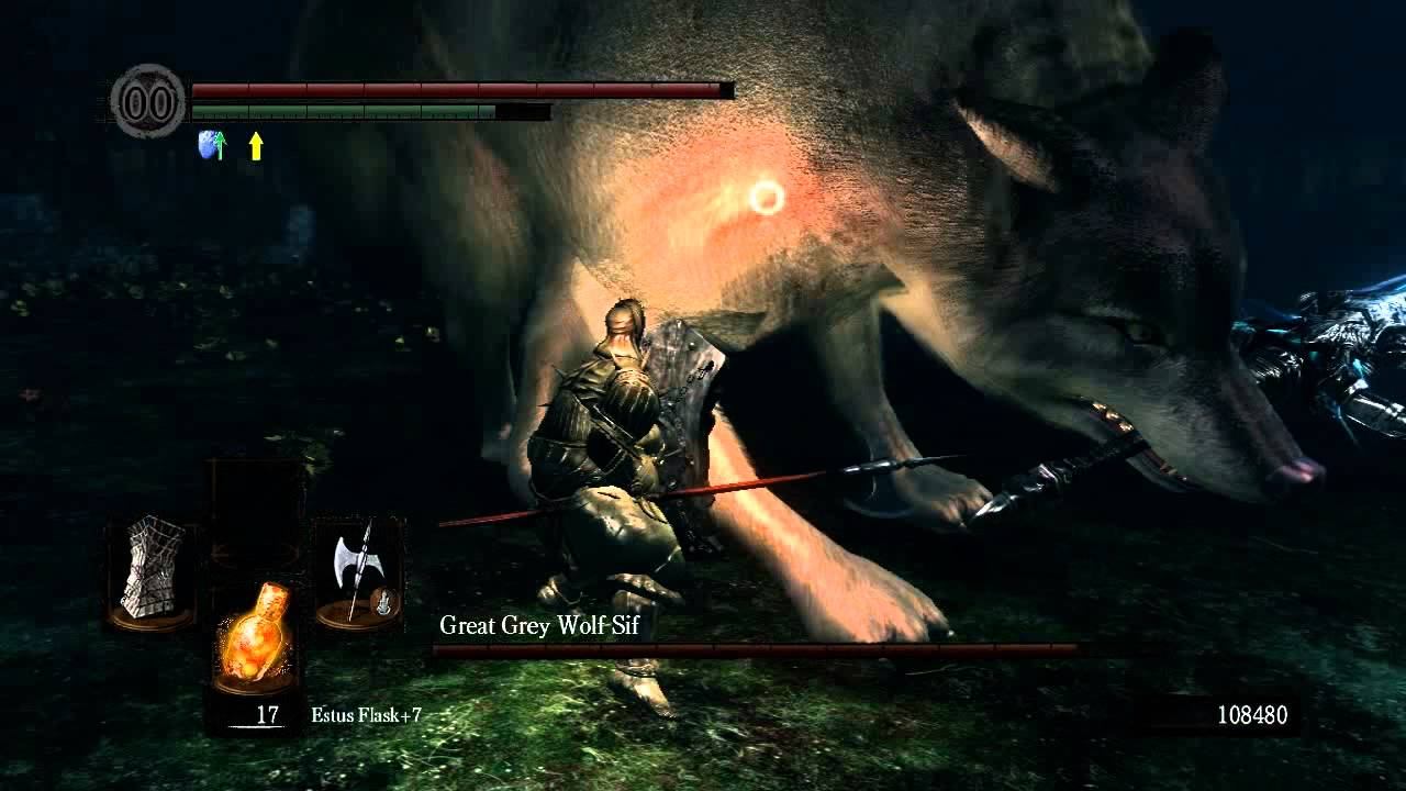 Dark Souls Boss Fight : The Great Grey Wolf Sif on New Game + смотреть онлайн