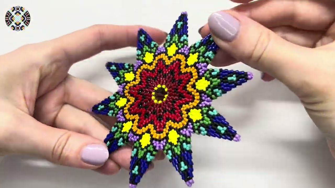 Ten Point Beaded Star Tutorial - Two-drop Peyote Star Pattern Kaleidoscope смотреть онлайн