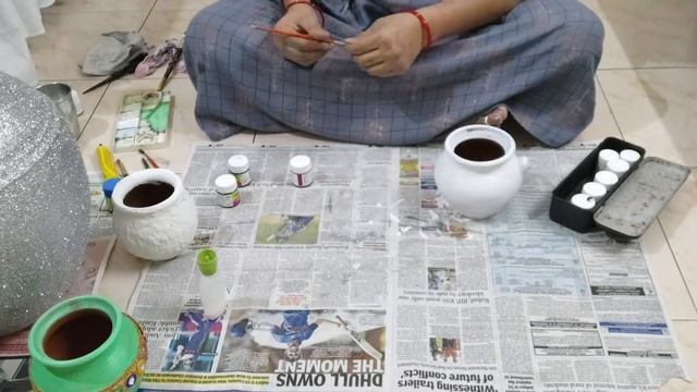 Pot Painting | Attractive Pot Painting | Home Decor | #diy #D.I.Y WITH RENU | смотреть онлайн
