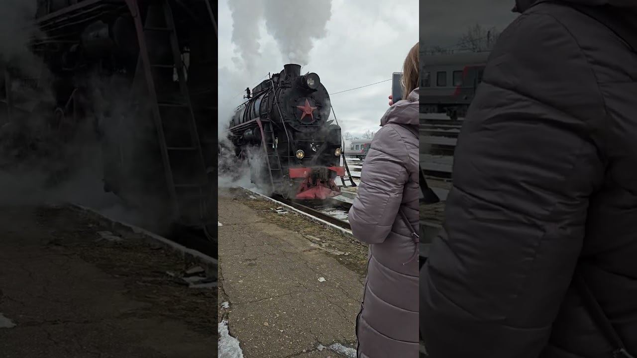 прибытие ретро поезда март 2024/arrival of retro train March 2024 #shrots #retrotrain #retro #train смотреть онлайн