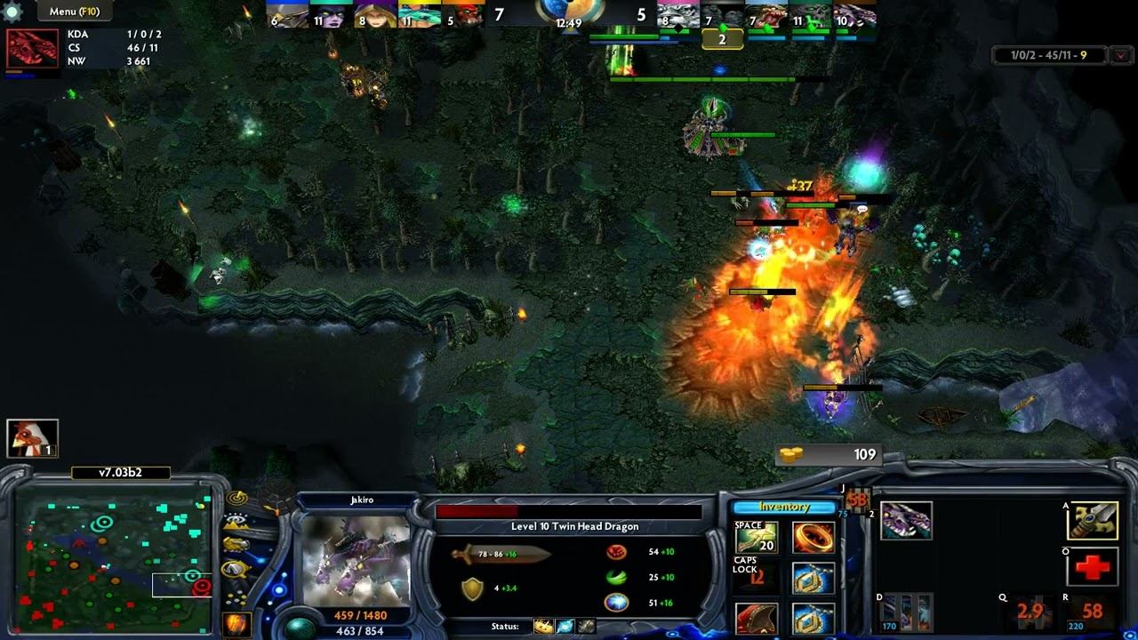 DotA 1 - Jakiro Twin Head Dragon -HardGame #73 смотреть онлайн