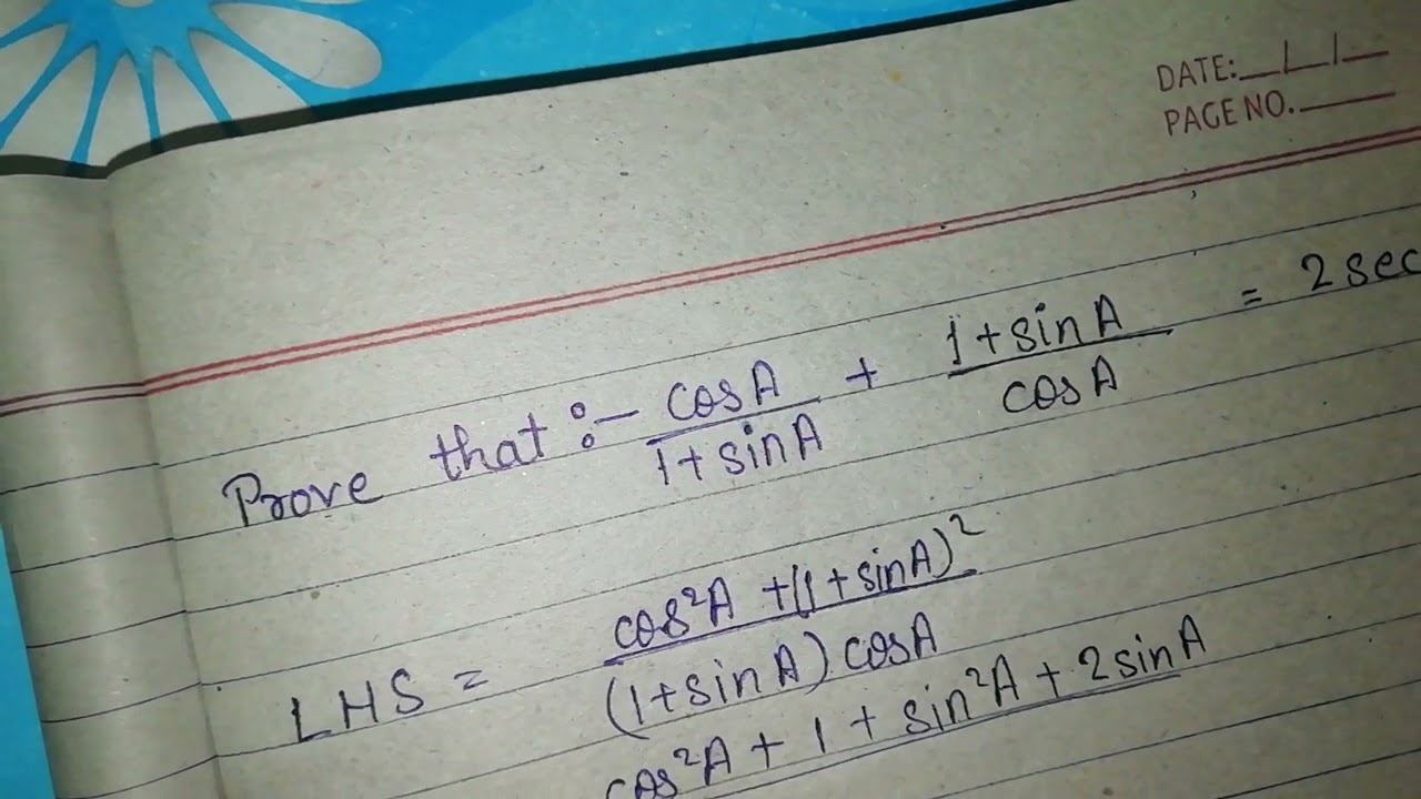 cos A 1 + sin A 1 + sin A cos A = 2 sec A смотреть онлайн