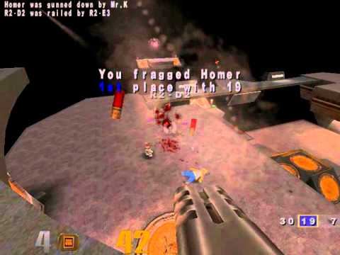 Ed-209 (Me), three Homer and two R2D2 - Quake 3 Arena смотреть онлайн