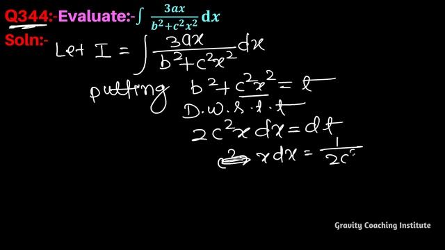 Q344 | Find ∫ 3ax / (b^2+c^2 x^2) dx | Integral of 3 ax / b square + c square x square | Class 12 смотреть онлайн