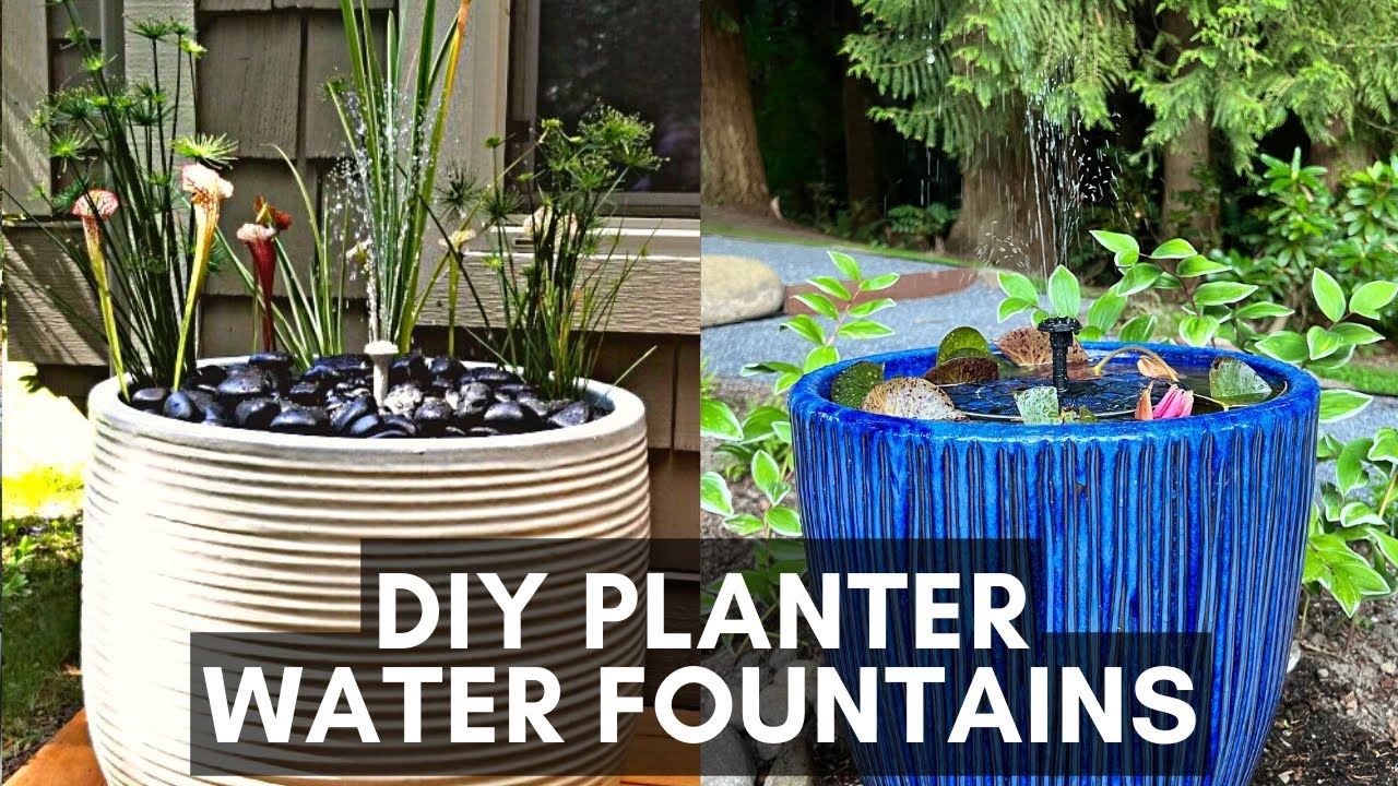DIY Planter Water Fountain with Pond Plants смотреть онлайн