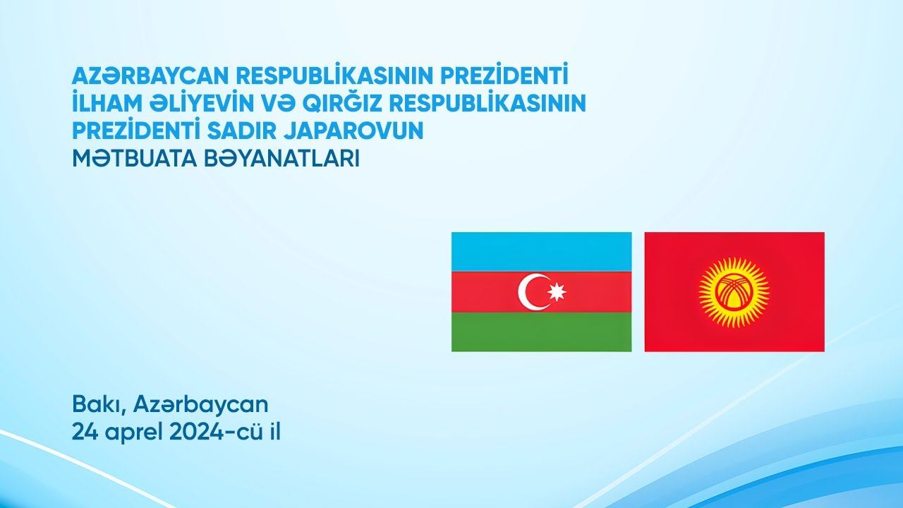 Prezident İlham Əliyevin və Prezident Sadır Japarovun mətbuata bəyanatları смотреть онлайн