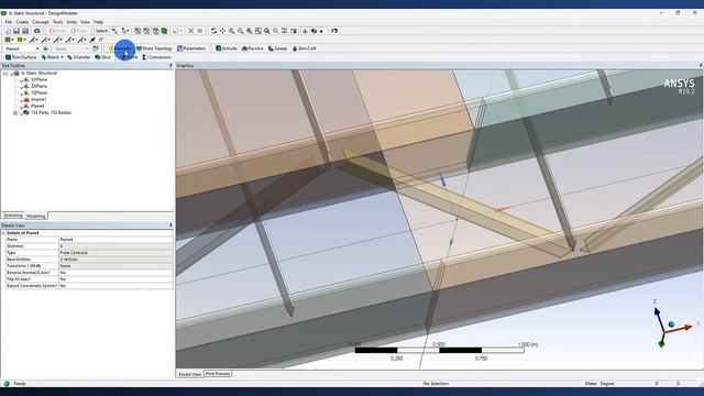 Moving objects to the center of the global coordinate system in ANSYS DesignModeler смотреть онлайн
