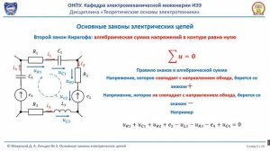 Лекция 010-3.  Основные законы электрических цепей - законы Кирхгофа