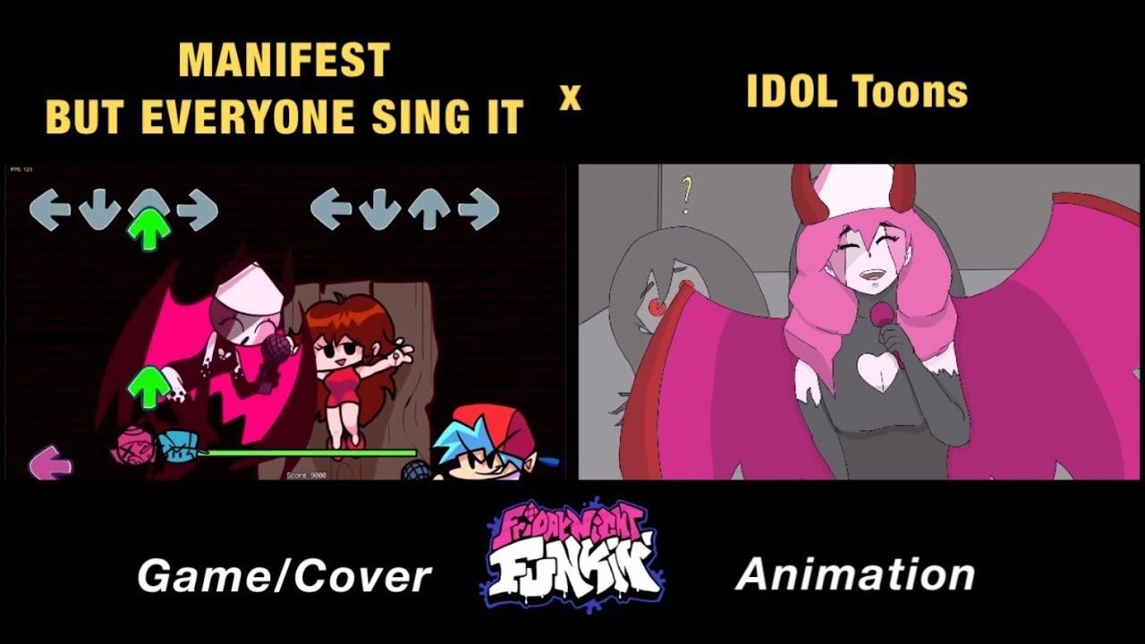 “MANIFEST” But Everyone Sings It | GAME x FNF Animation смотреть онлайн