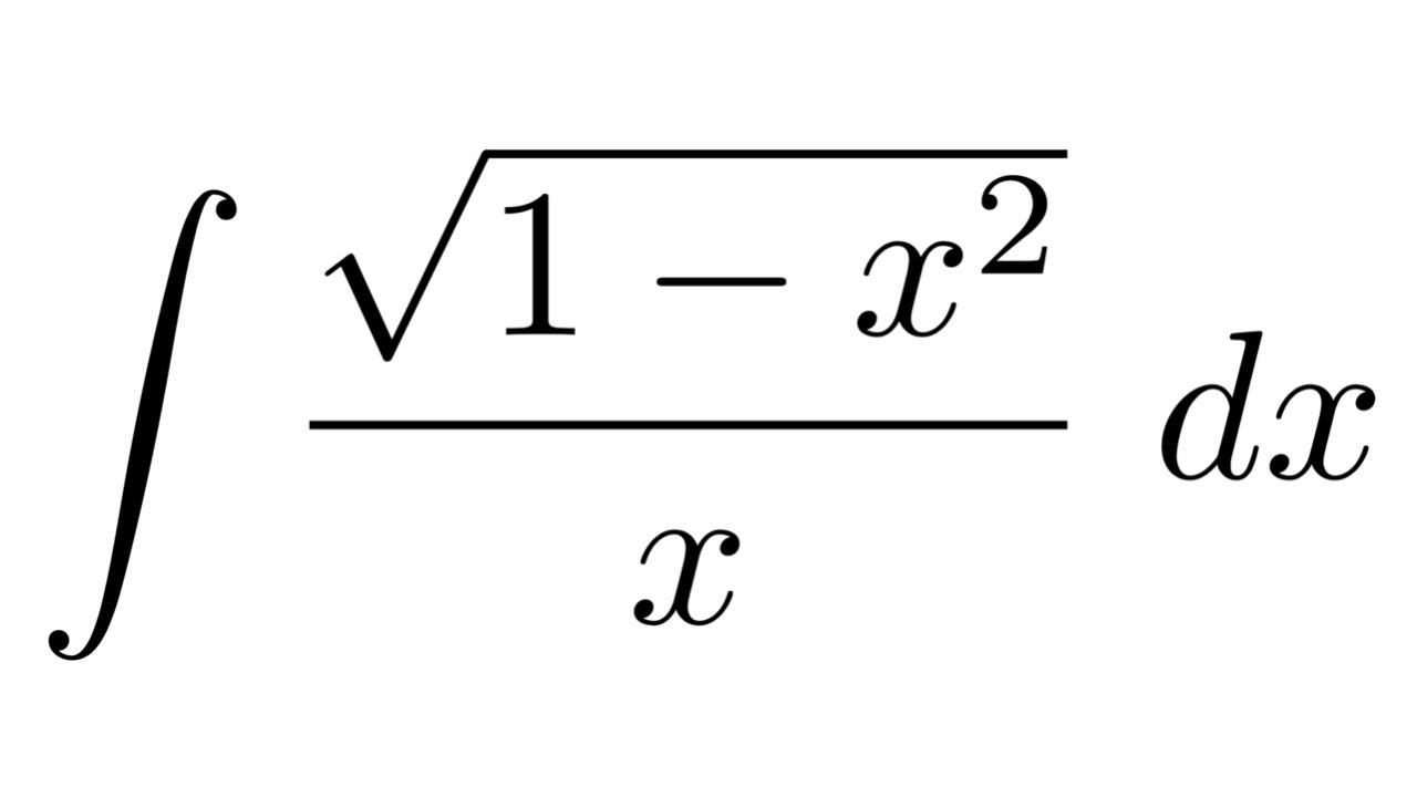 Integral of sqrt(1-x^2)/x (substitution) смотреть онлайн