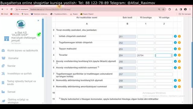 BUXGALTERIYA 19-DARS | STATISTIKA HISOBOTI 1-KB YILLIK SHAKLINI TOPSHIRISH | 2024 VEBINAR