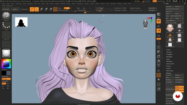 6-04_Color with Polypaint in ZBrush 2 смотреть онлайн