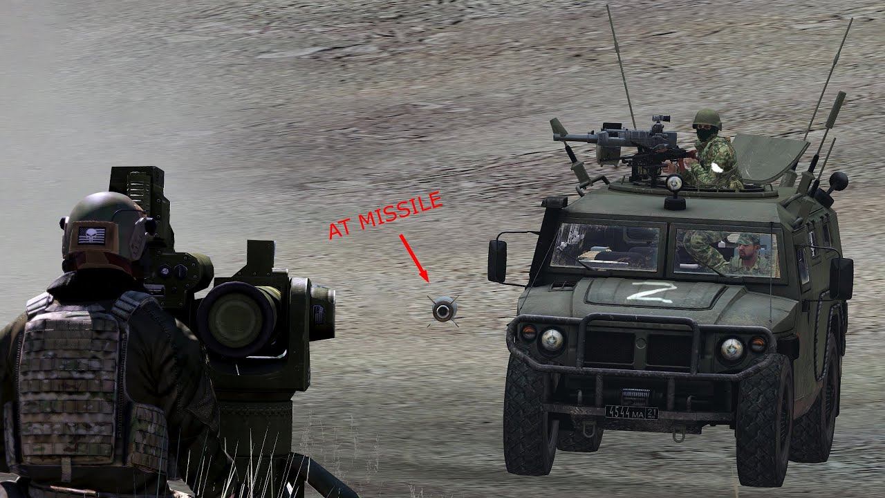ARMA 3: Russian armoured vehicles destroyed at ambush site | American AT in action | Milsim gamepla смотреть онлайн