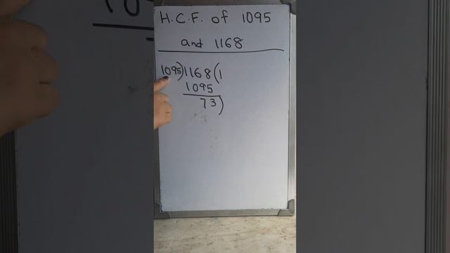 What is the H.C.F. of 1095 and 1168 by division method #hcfbydivisionmethod@mathstubelearning123 смотреть онлайн