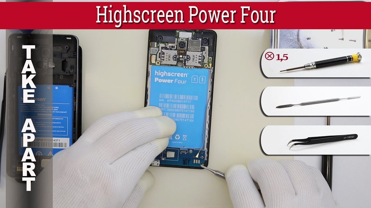 How to disassemble 📱 Highscreen Power Four Take apart Tutorial смотреть онлайн