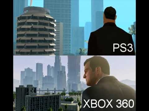 GTA V XBOX 360 vs PS3 сравнение графики 480p смотреть онлайн