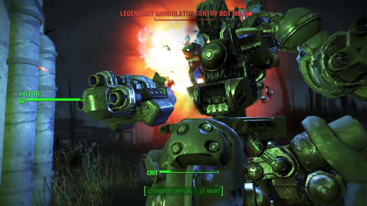 Fallout 4 PS4 Secret Door Message and Legendary Annihilator Sentry Bot MK II смотреть онлайн