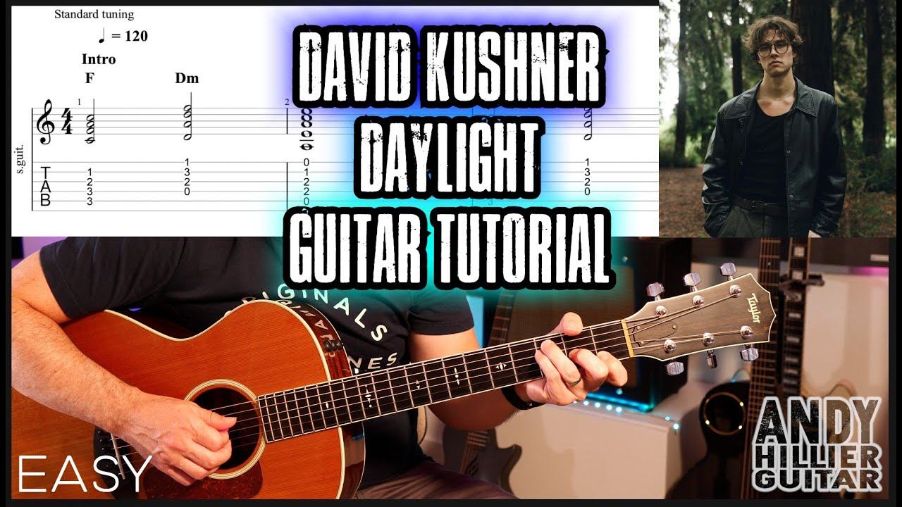 How to play David Kushner - Daylight Guitar Tutorial Lesson смотреть онлайн