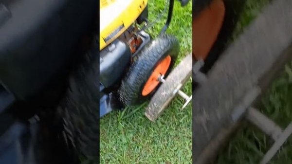 газонокосилка CHAMPION LMH5640, замена колёс на более широкие.