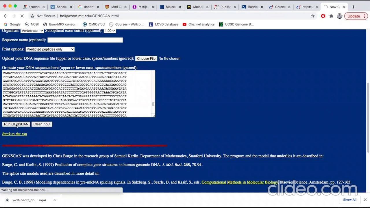GenScan: Gene Prediction Tool смотреть онлайн