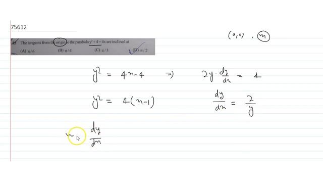 The tangents from the origin to the parabola `y^2+4= 4x` are inclined at смотреть онлайн
