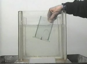 Физика. Опыты. Механика сплошных сред. Фонтан из отверстия в дне сосуда, погруженного в воду