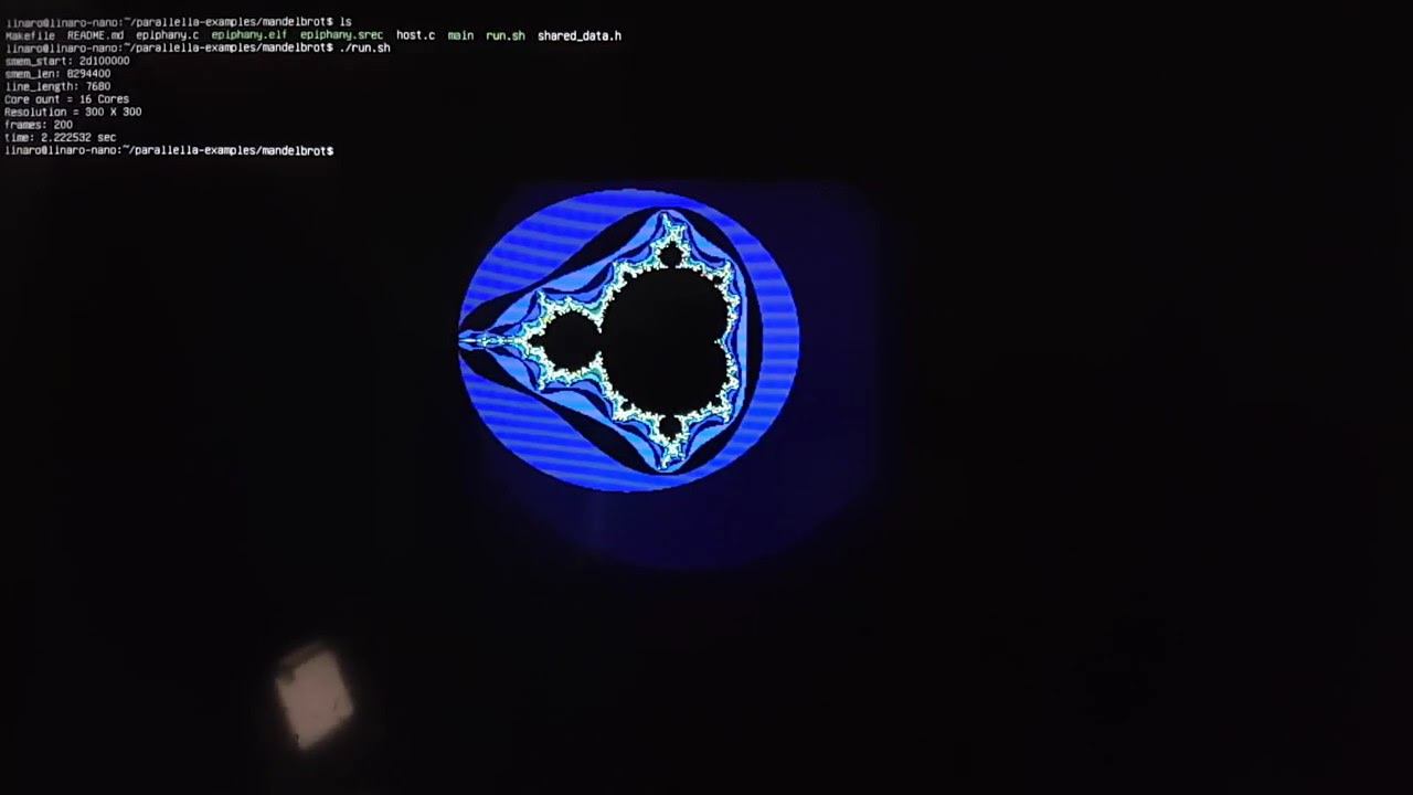 Mandelbrot on 16 Epiphany cores смотреть онлайн
